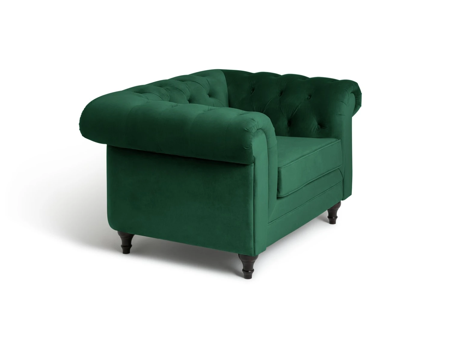 Habitat Chesterfield Velvet Armchair - Green 6 Habitat Chesterfield Velvet Armchair - Green - Image 6