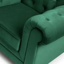 Habitat Chesterfield Velvet Armchair - Green 13 Habitat Chesterfield Velvet Armchair - Green -Habitat Store 9491641 R Z006A