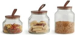 Habitat Set Of 3 Glass Jar Set -Habitat Store 9491672 R Z004A