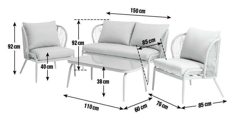 Habitat Riya 4 Seater Cane Effect Garden Sofa Set-Light Grey 3 Habitat Riya 4 Seater Cane Effect Garden Sofa Set-Light Grey - Image 3