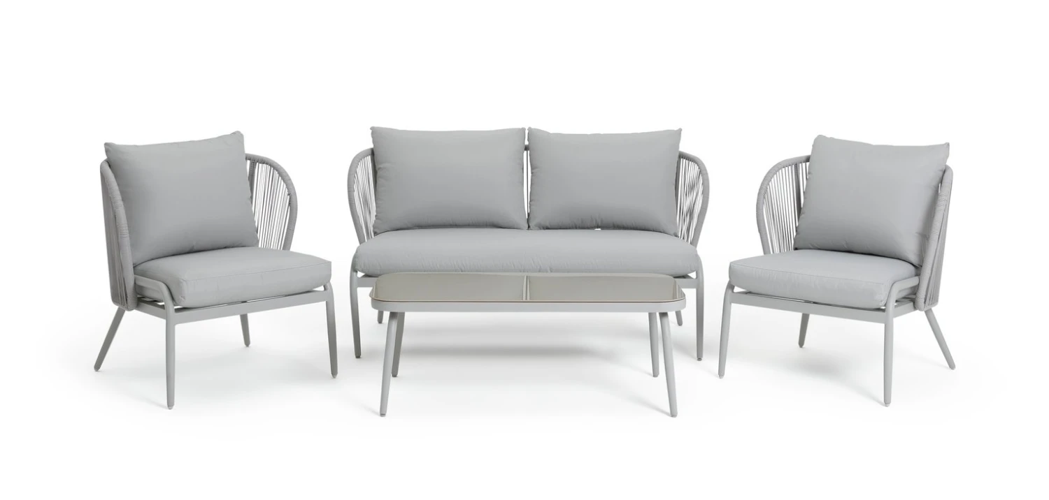 Habitat Riya 4 Seater Cane Effect Garden Sofa Set-Light Grey 4 Habitat Riya 4 Seater Cane Effect Garden Sofa Set-Light Grey - Image 4
