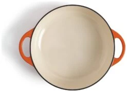 Habitat 4 Litre Cast Iron Shallow Casserole Dish - Orange -Habitat Store 9505805 R Z003A
