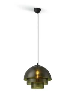 Habitat Zora 3 Tier Glass Pendant Light - Green -Habitat Store 9506639 R Z002C