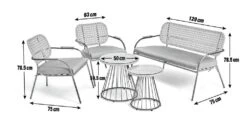 Habitat Noah 4 Seater Metal Garden Sofa Set - Black & Oak 16 Habitat Noah 4 Seater Metal Garden Sofa Set - Black & Oak -Habitat Store 9507092 R E001