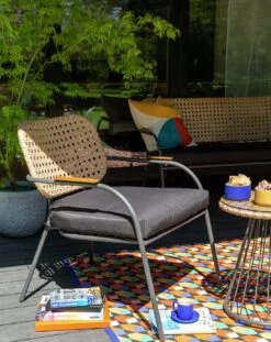 Habitat Noah 4 Seater Metal Garden Sofa Set - Black & Oak 22 Habitat Noah 4 Seater Metal Garden Sofa Set - Black & Oak -Habitat Store 9507092 R Z004C