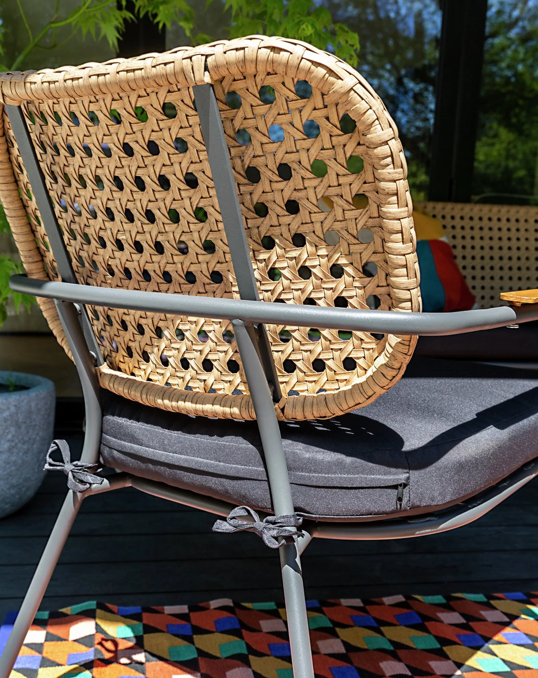 Habitat Noah 4 Seater Metal Garden Sofa Set - Black & Oak 14 Habitat Noah 4 Seater Metal Garden Sofa Set - Black & Oak - Image 14