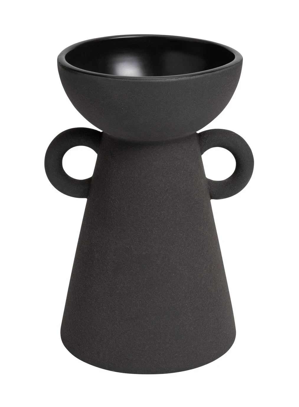 Habitat Large Ceramic Vase With Handles - Black 1 Habitat Large Ceramic Vase With Handles - Black