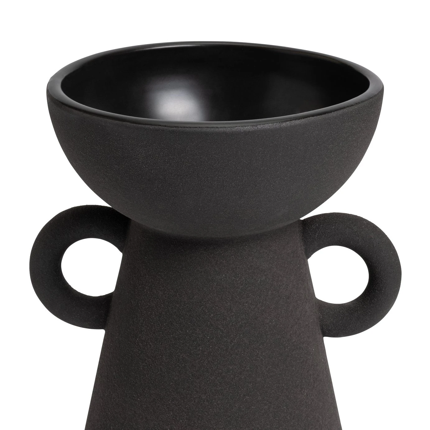 Habitat Large Ceramic Vase With Handles - Black 4 Habitat Large Ceramic Vase With Handles - Black - Image 4