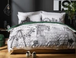 Habitat London Skyline Print Black &White Bedding Set-Single 13 Habitat London Skyline Print Black &White Bedding Set-Single -Habitat Store 9511026 R Z005A