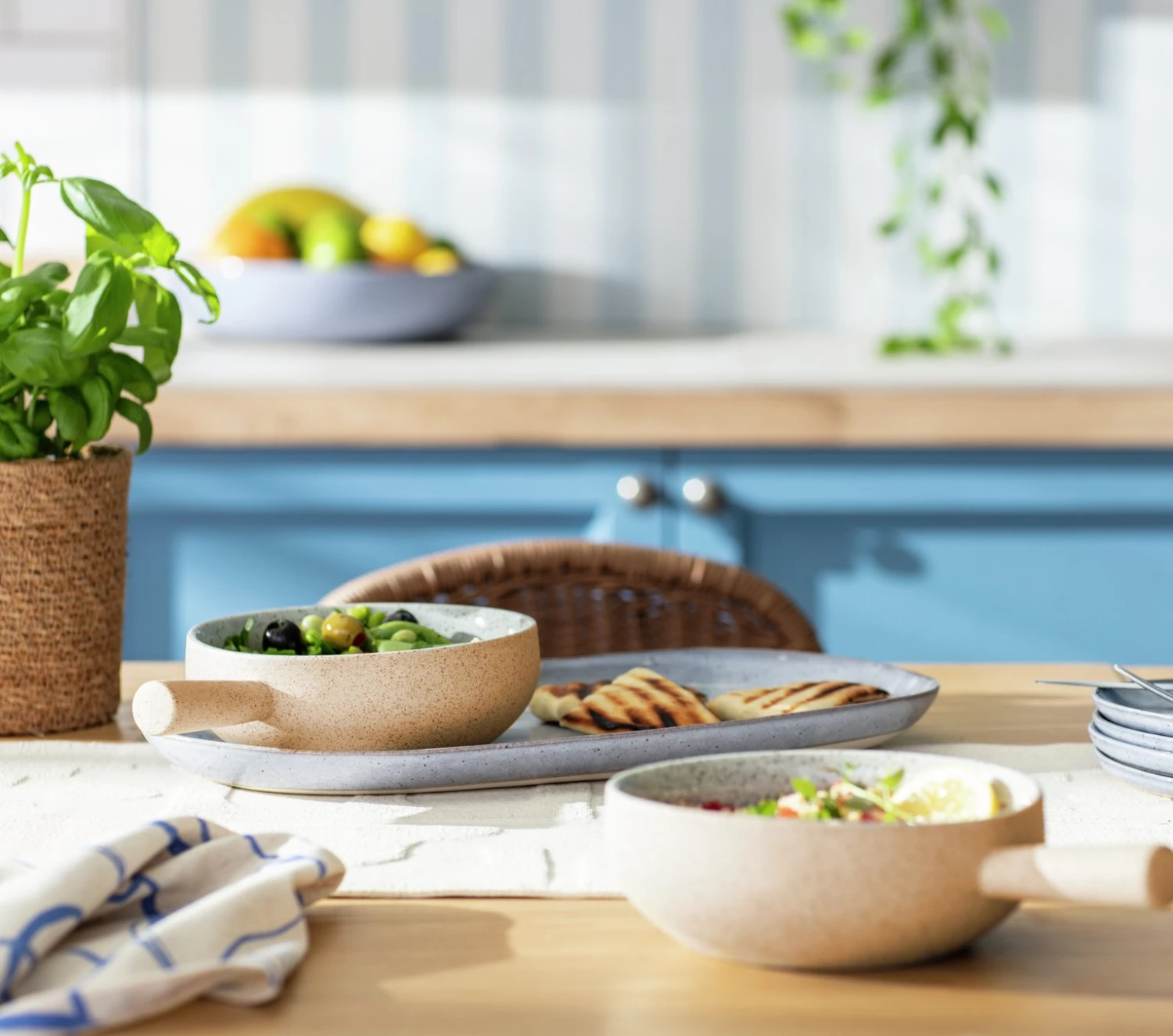 Habitat Mediterranean 2 Piece Stoneware Tapas Dish - Natural 2 Habitat Mediterranean 2 Piece Stoneware Tapas Dish - Natural - Image 2