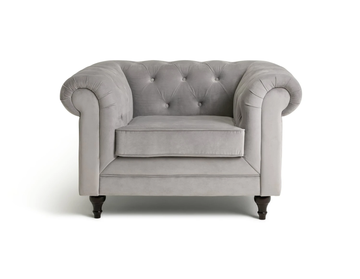 Habitat Chesterfield Velvet Armchair - Light Grey 1 Habitat Chesterfield Velvet Armchair - Light Grey