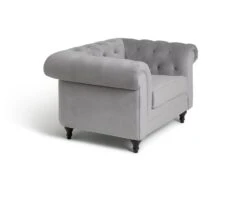 Habitat Chesterfield Velvet Armchair - Light Grey 13 Habitat Chesterfield Velvet Armchair - Light Grey -Habitat Store 9513402 R Z004A