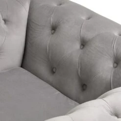 Habitat Chesterfield Velvet Armchair - Light Grey 14 Habitat Chesterfield Velvet Armchair - Light Grey -Habitat Store 9513402 R Z005A