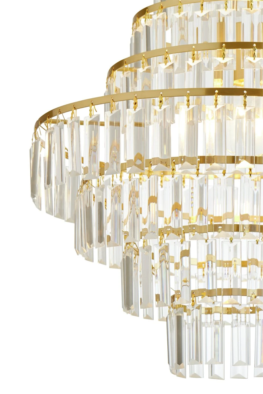 Habitat Presley Glass 8 Tier Chandelier - Brass 4 Habitat Presley Glass 8 Tier Chandelier - Brass - Image 4