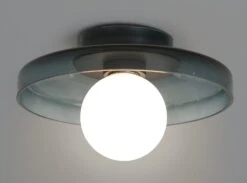 Habitat Jonna Bathroom Flush Ceiling Light -Dark Blue &Glass -Habitat Store 9518799 R Z002A