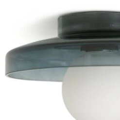 Habitat Jonna Bathroom Flush Ceiling Light -Dark Blue &Glass -Habitat Store 9518799 R Z003A