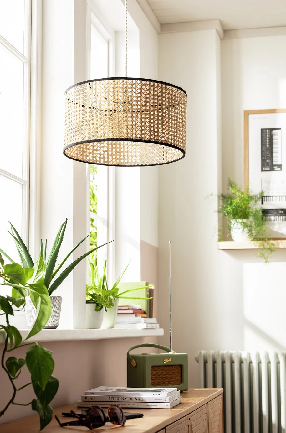 Habitat Ashi Rattan 40cm Shade - Natural & Black 7 Habitat Ashi Rattan 40cm Shade - Natural & Black - Image 7