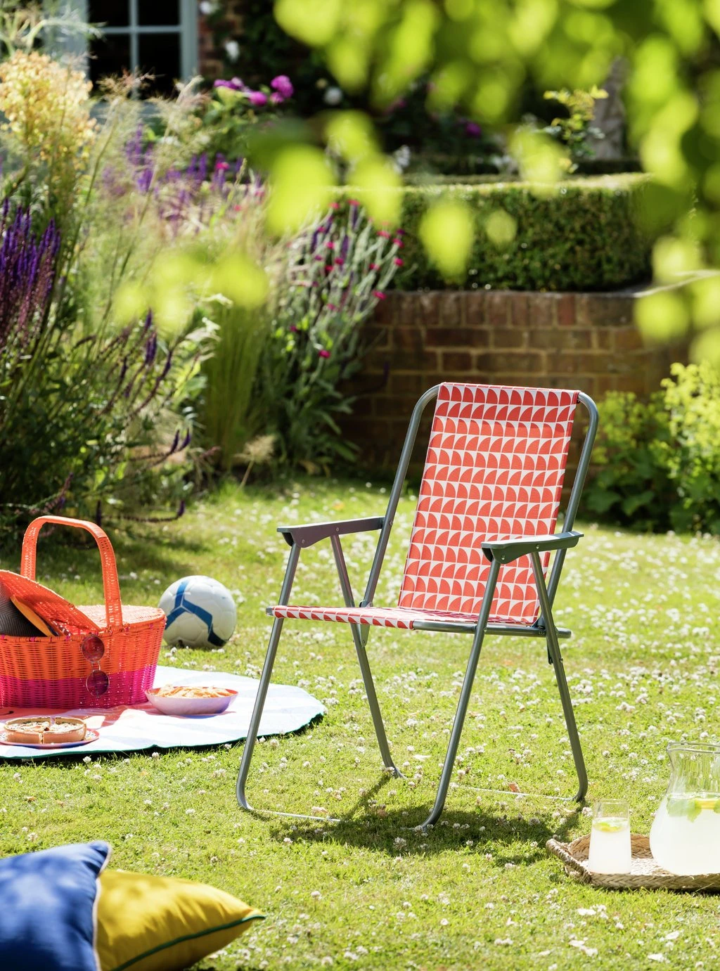 Habitat Folding Metal Garden Chair - Charcoal 2 Habitat Folding Metal Garden Chair - Charcoal - Image 2