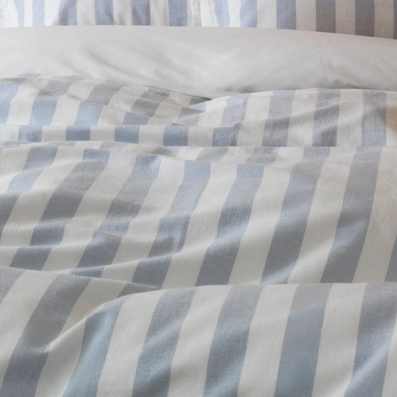 Habitat Stripe Sky Blue & White Bedding Set - Double 6 Habitat Stripe Sky Blue & White Bedding Set - Double - Image 6