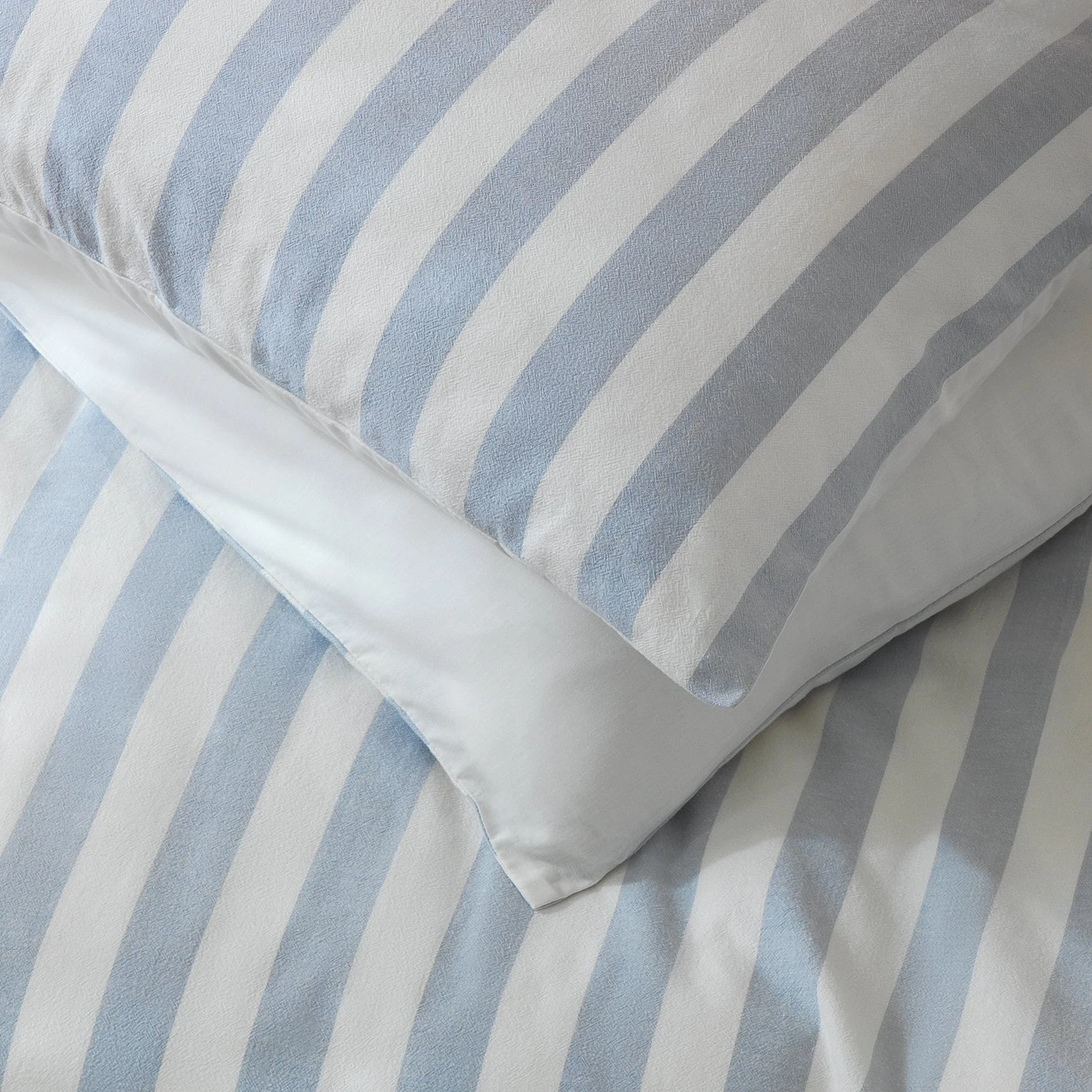 Habitat Stripe Sky Blue & White Bedding Set - Double 4 Habitat Stripe Sky Blue & White Bedding Set - Double - Image 4