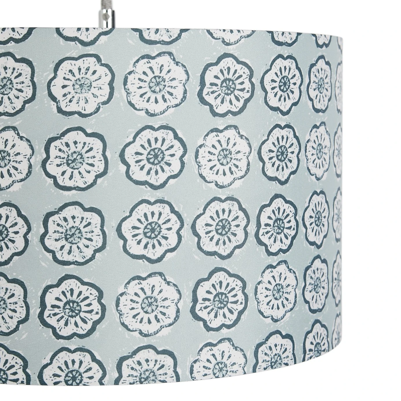 Habitat Country Floral Printed 30cm Drum Shade - Grey 4 Habitat Country Floral Printed 30cm Drum Shade - Grey - Image 4