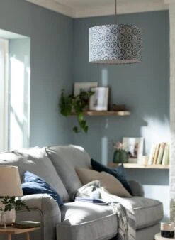 Habitat Country Floral Printed 30cm Drum Shade - Grey 13 Habitat Country Floral Printed 30cm Drum Shade - Grey -Habitat Store 9521322 R Z003C