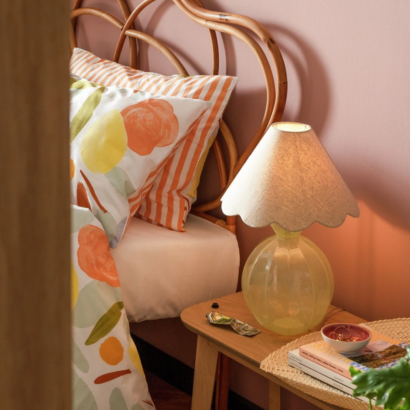 Habitat Estella Glass Table Lamp - Green 1 Habitat Estella Glass Table Lamp - Green