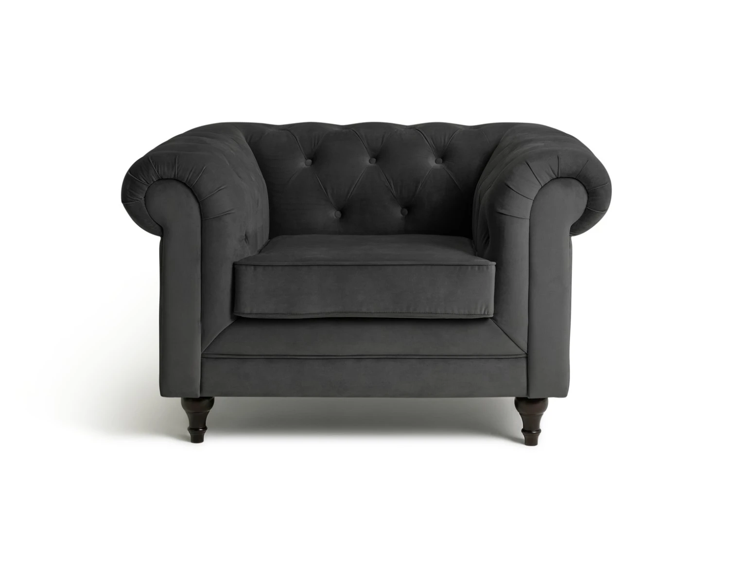Habitat Chesterfield Velvet Armchair - Charcoal 1 Habitat Chesterfield Velvet Armchair - Charcoal