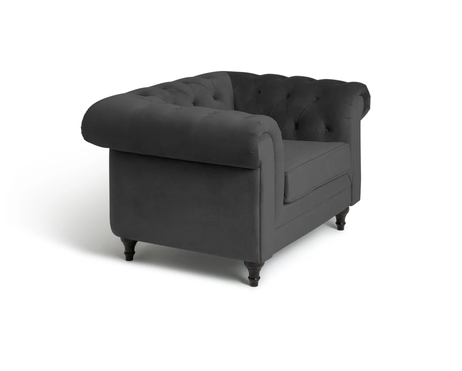 Habitat Chesterfield Velvet Armchair - Charcoal 6 Habitat Chesterfield Velvet Armchair - Charcoal - Image 6