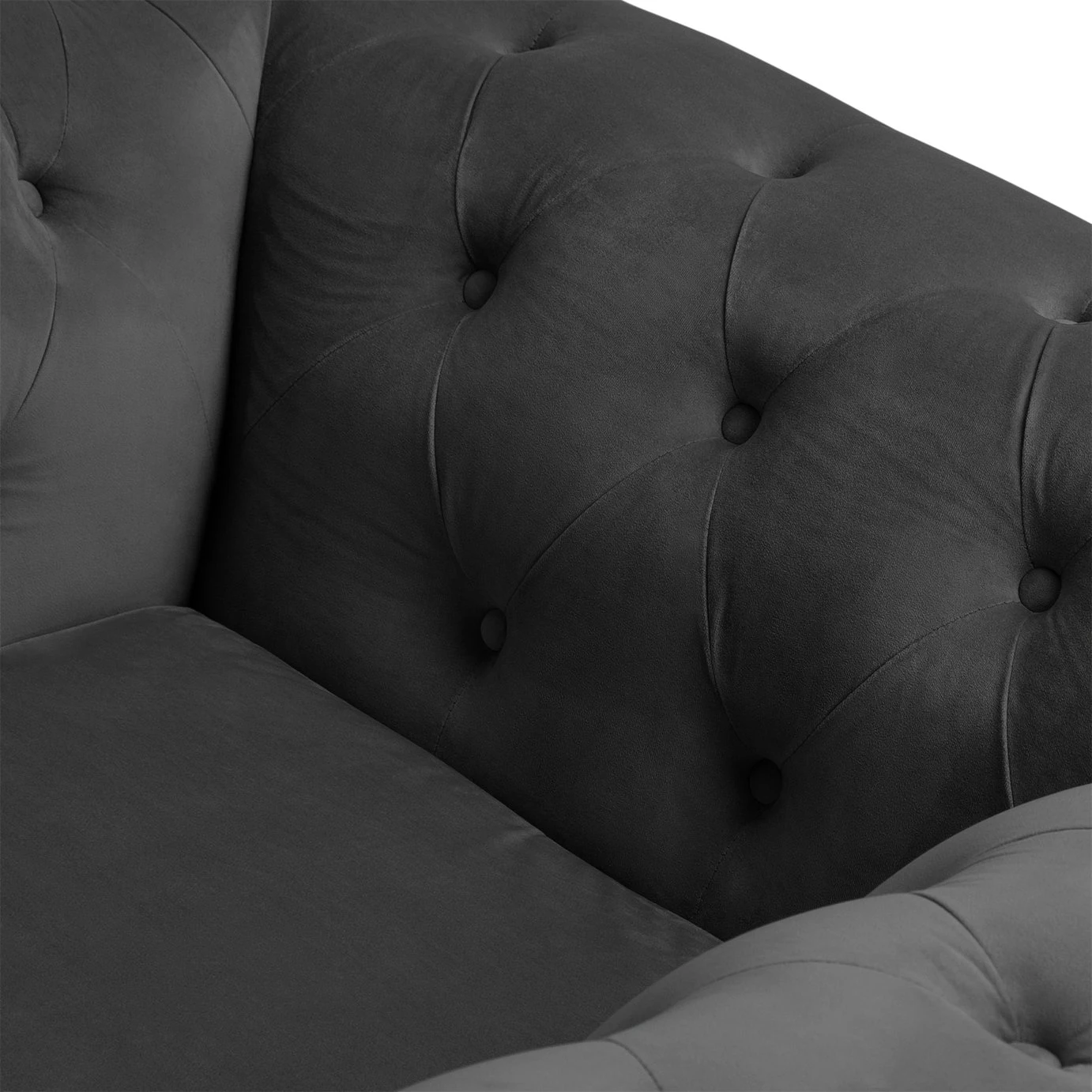 Habitat Chesterfield Velvet Armchair - Charcoal 7 Habitat Chesterfield Velvet Armchair - Charcoal - Image 7