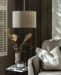 Habitat Cabin Retreat 30cm Block Shade - Green And White -Habitat Store 9523928 R Z003C