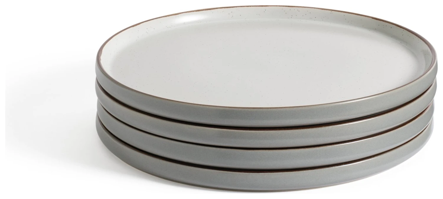 Habitat Speckle 4 Piece Stoneware Dinner Plate - Grey 1 Habitat Speckle 4 Piece Stoneware Dinner Plate - Grey