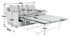 Habitat Carrie Fabric Sofa Bed - Grey 11 Habitat Carrie Fabric Sofa Bed - Grey -Habitat Store 9531161 R E001