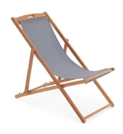 Habitat Folding Wooden Garden Deck Chair - Charcoal -Habitat Store 9534883 R Z002A