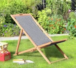 Habitat Folding Wooden Garden Deck Chair - Charcoal -Habitat Store 9534883 R Z002C