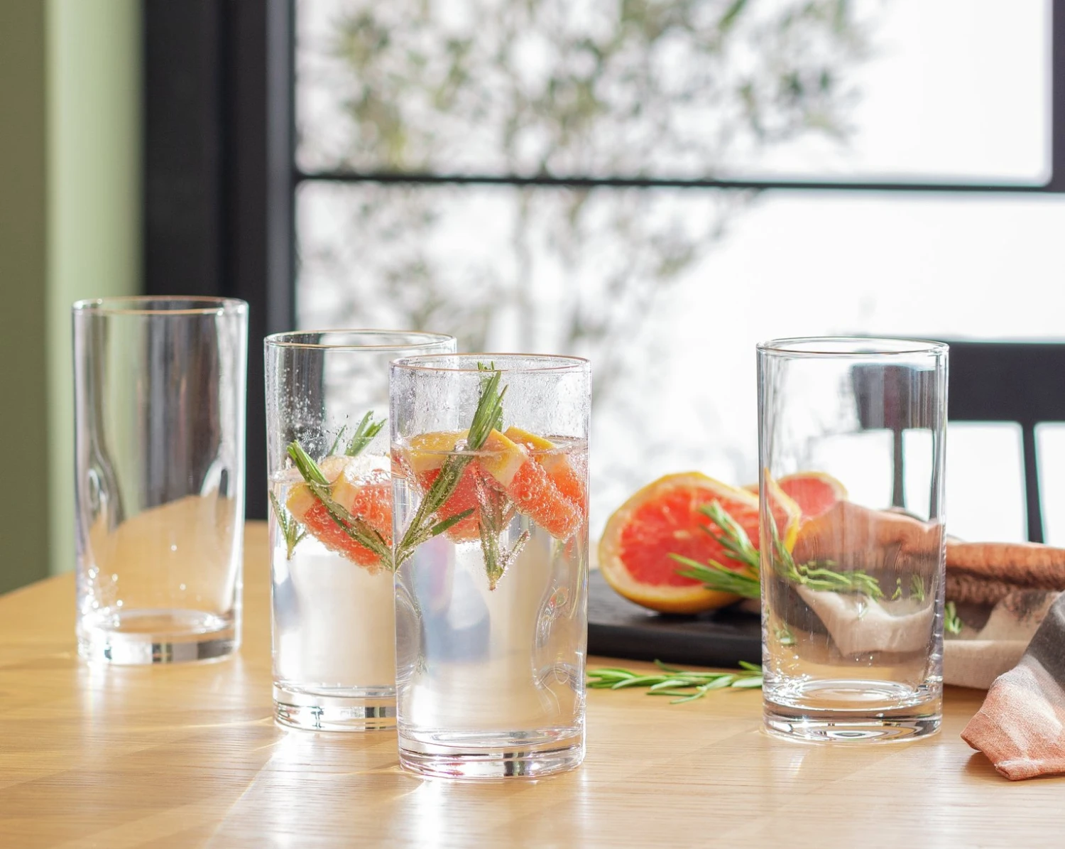 Habitat Clear Pinched Set Of 4 Hi Ball Glasses 2 Habitat Clear Pinched Set Of 4 Hi Ball Glasses - Image 2