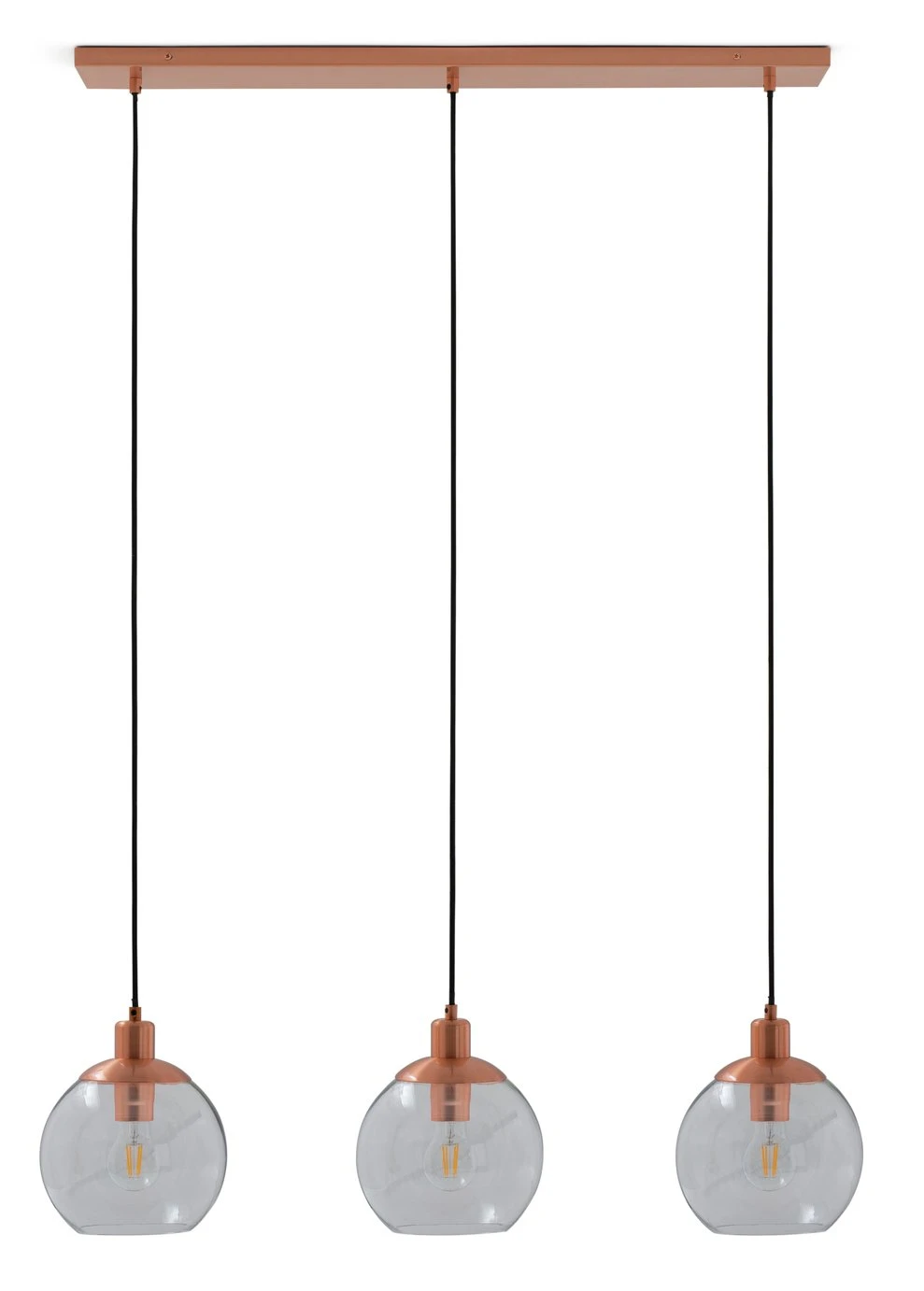 Habitat Coleman Metal 3 Light Bar Pendant Light - Copper 2 Habitat Coleman Metal 3 Light Bar Pendant Light - Copper - Image 2