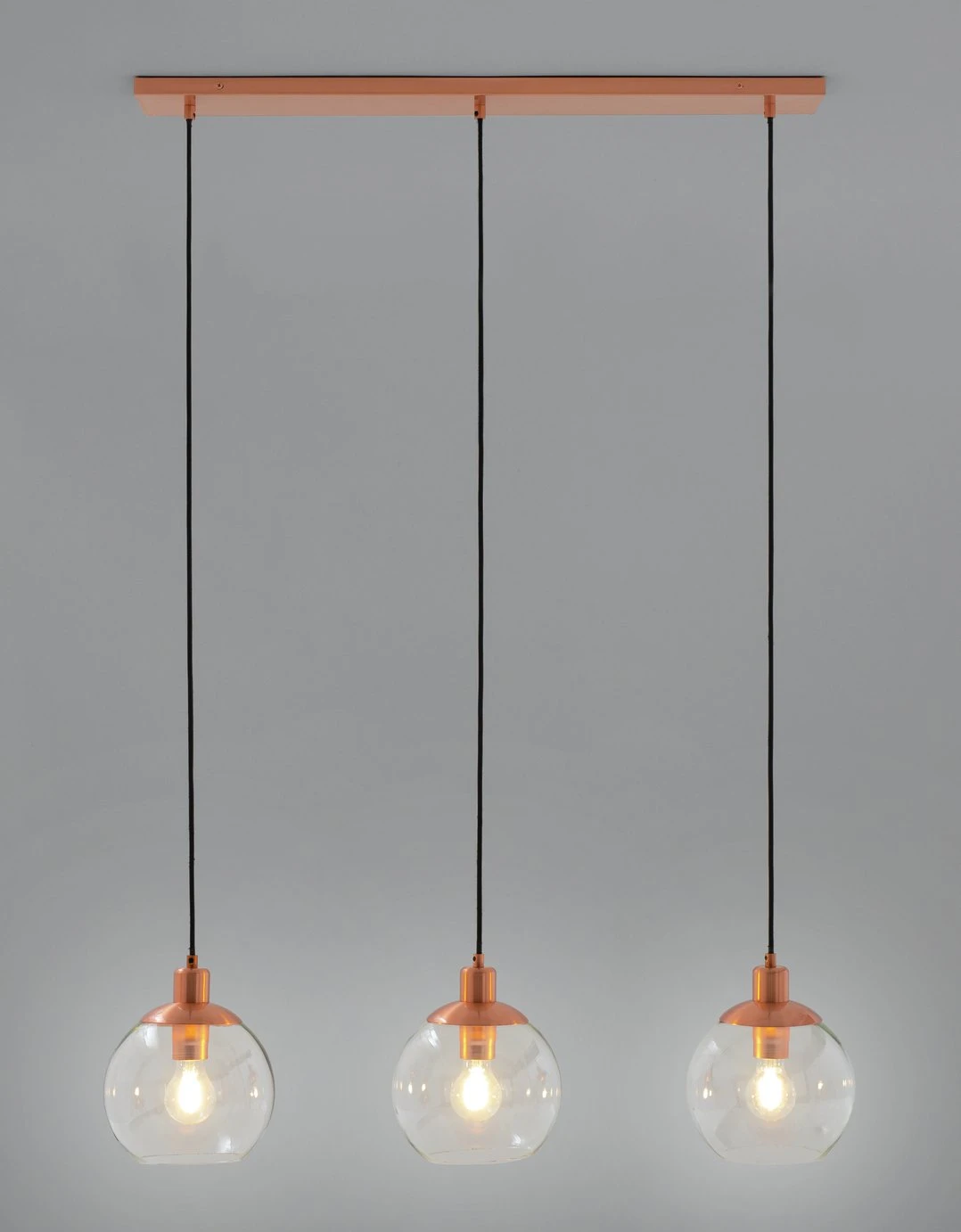 Habitat Coleman Metal 3 Light Bar Pendant Light - Copper 6 Habitat Coleman Metal 3 Light Bar Pendant Light - Copper - Image 6