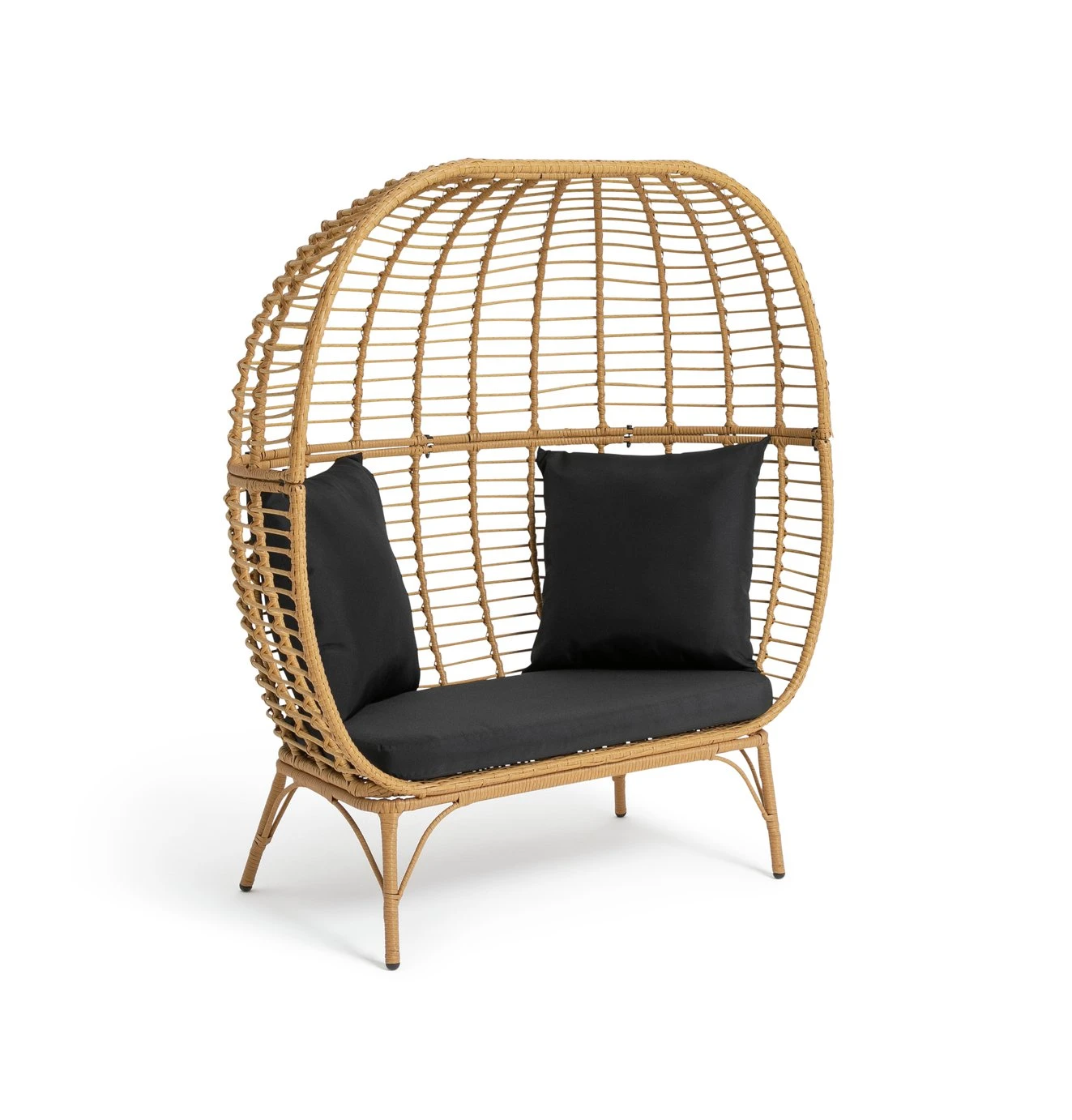 Habitat Kora 2 Seater Egg Bench - Natural 1 Habitat Kora 2 Seater Egg Bench - Natural