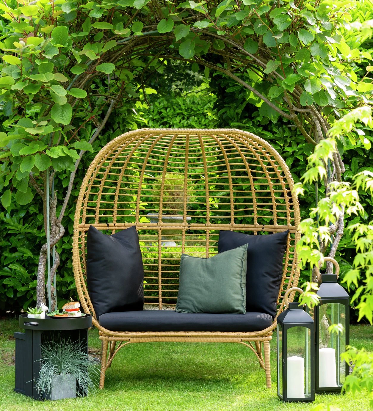 Habitat Kora 2 Seater Egg Bench - Natural 2 Habitat Kora 2 Seater Egg Bench - Natural - Image 2