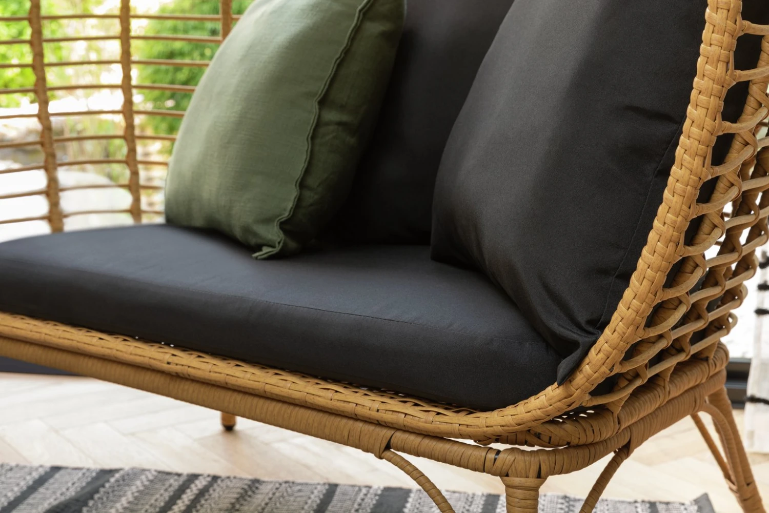 Habitat Kora 2 Seater Egg Bench - Natural 4 Habitat Kora 2 Seater Egg Bench - Natural - Image 4