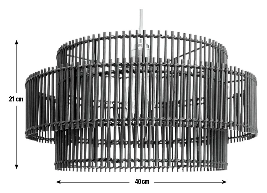 Habitat Bamboo 2 Tier Pendant Shade - Black 3 Habitat Bamboo 2 Tier Pendant Shade - Black - Image 3