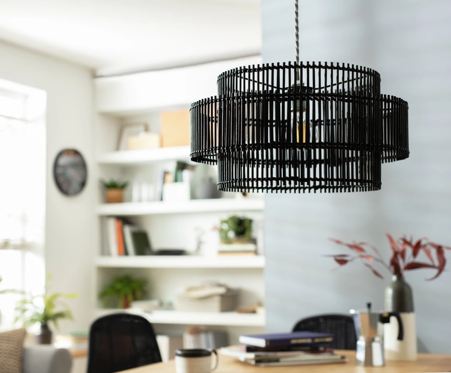 Habitat Bamboo 2 Tier Pendant Shade - Black 1 Habitat Bamboo 2 Tier Pendant Shade - Black