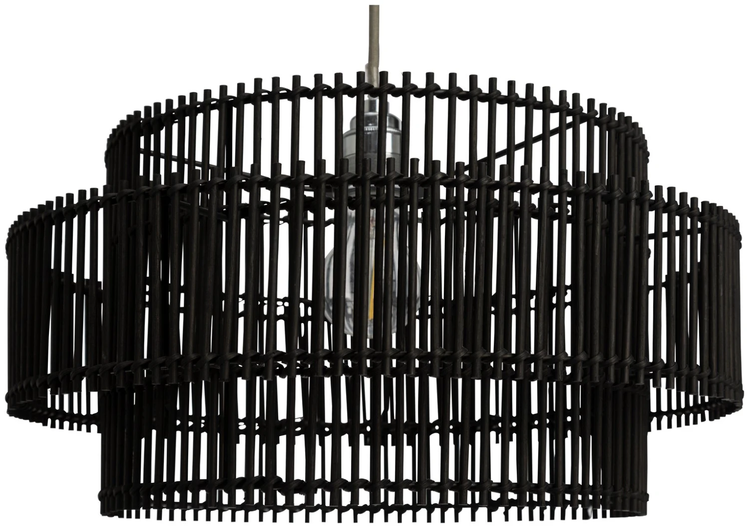 Habitat Bamboo 2 Tier Pendant Shade - Black 2 Habitat Bamboo 2 Tier Pendant Shade - Black - Image 2