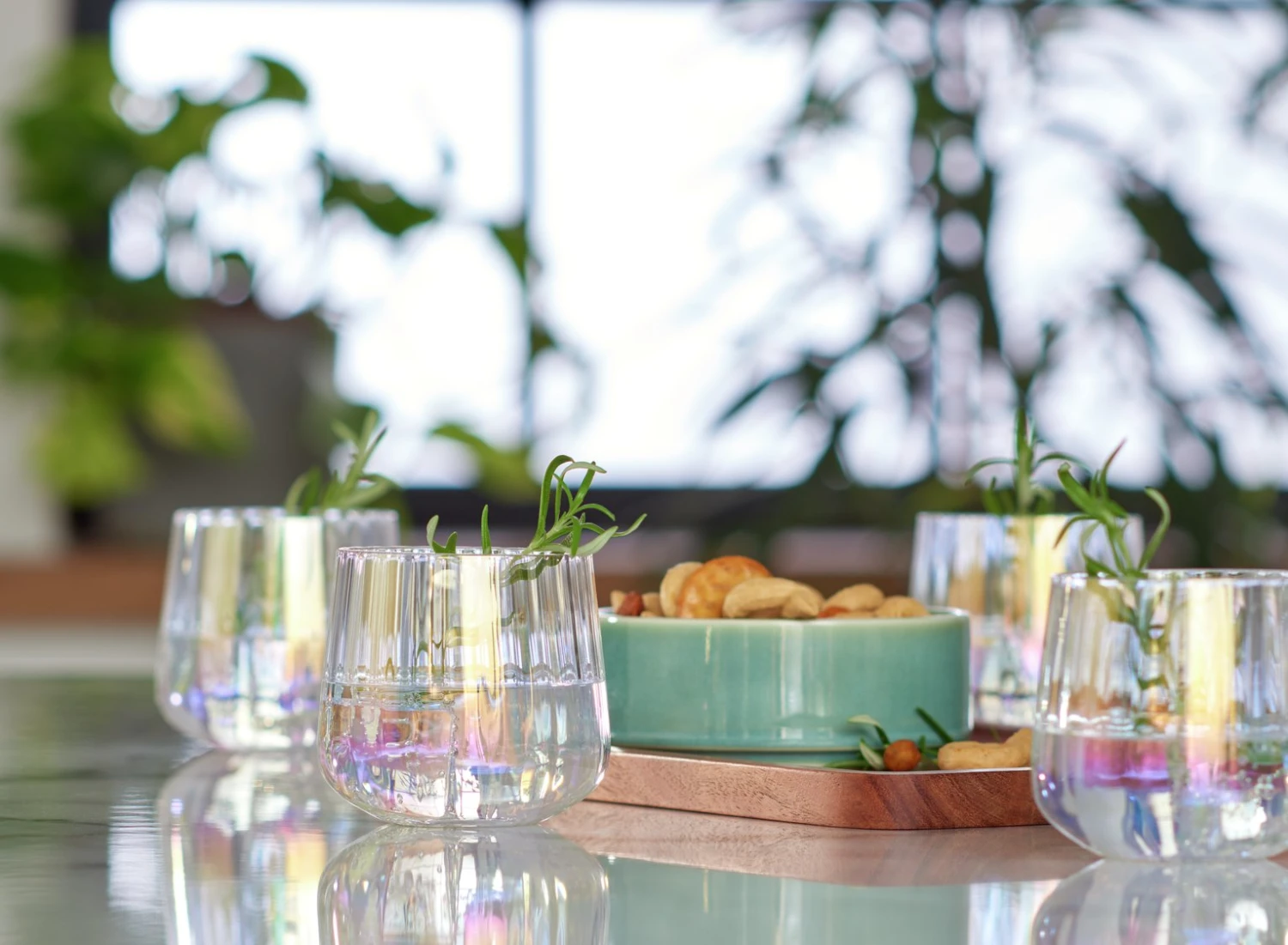 Habitat Iridescent Lustre Set Of 4 Fluted Tumblers 2 Habitat Iridescent Lustre Set Of 4 Fluted Tumblers - Image 2