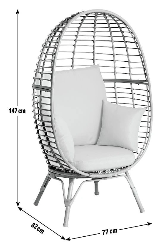 Habitat Kora Rattan Effect Garden Egg Chair - Black 4 Habitat Kora Rattan Effect Garden Egg Chair - Black - Image 4