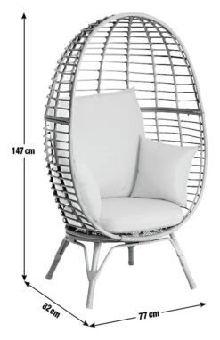 Habitat Kora Rattan Effect Garden Egg Chair - Grey 11 Habitat Kora Rattan Effect Garden Egg Chair - Grey -Habitat Store 9539060 R E001