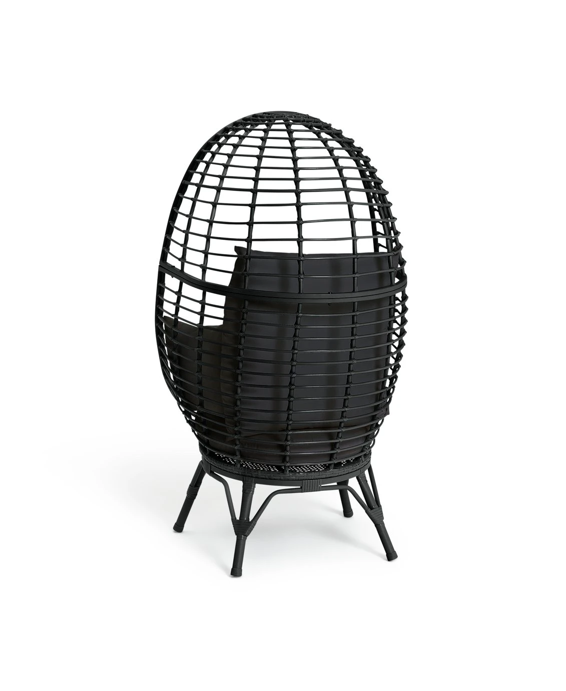 Habitat Kora Rattan Effect Garden Egg Chair - Black 7 Habitat Kora Rattan Effect Garden Egg Chair - Black - Image 7