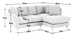 Habitat Carrie Fabric Left Hand Corner Chaise Sofa - Grey -Habitat Store 9539084 R Z010A