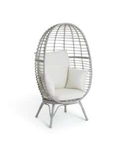Habitat Kora Rattan Effect Garden Egg Chair - Grey 12 Habitat Kora Rattan Effect Garden Egg Chair - Grey -Habitat Store 9540815 R Z002A